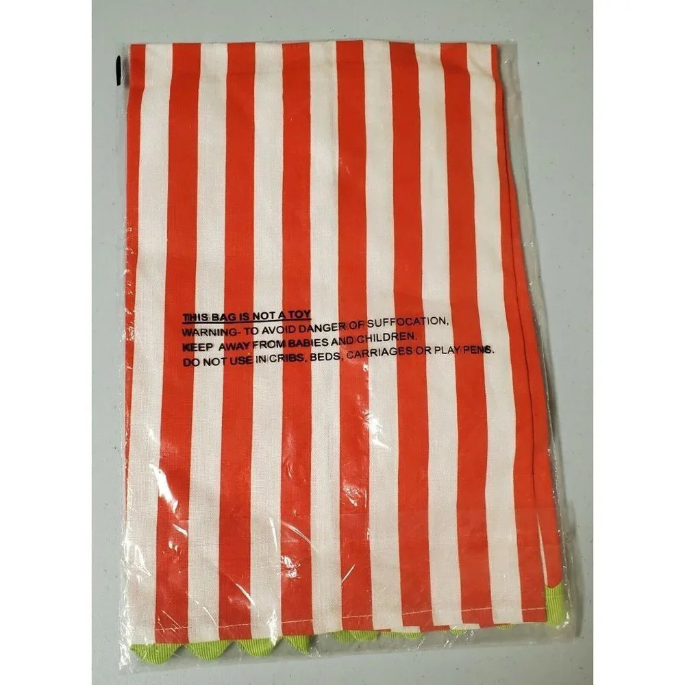 mud pie Christmas New HolidayTree Red & White Striped Linen Towel NIP - Picture 2 of 2